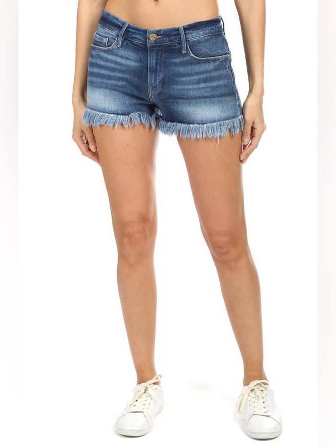 Frame Le Cut Off Micro Shredded Short In Jessie, Size 28